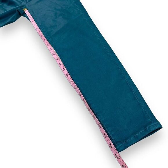 Fidelity Denim Pants Women’s Size 24 Teal Flat‎ Front Side Zip Cropped Pants - Picture 8 of 9